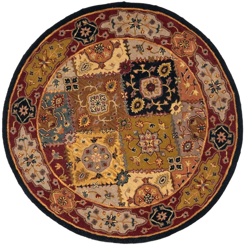 Safavieh Heritage Multi/Red 8 ft. x 8 ft. Round Area RugHG512B8R