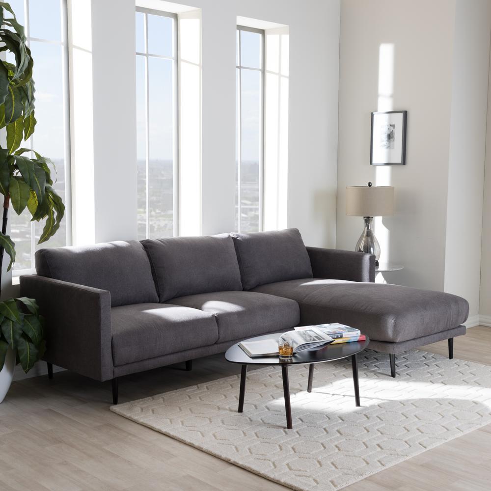 Baxton Studio Riley 2 Piece Mid Century Gray Fabric Upholstered Baxton Studio Riley 2 Piece Mid Century Gray Fabric Upholstered Right Facing Chase Sectional Sofa 28862 7336 Hd The Home Depot