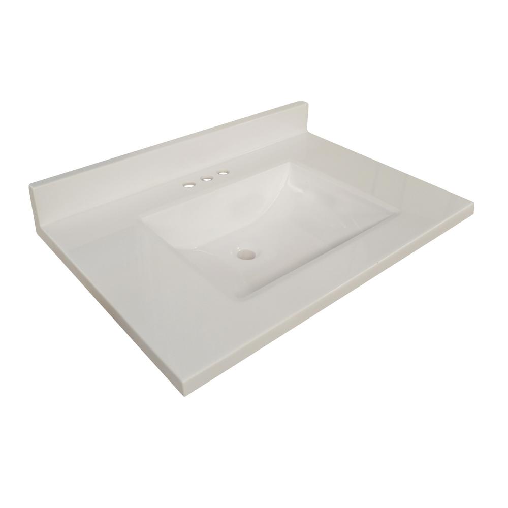 Design House 37 In W Wave Cultured Marble Vanity Top Solid White With Basin Design House 37 In W Wave Cultured Marble Vanity Top Solid White With Basin
