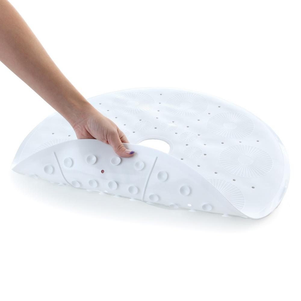 White Mat by SlipX Solutions Round Shower Mat with Suction Cups 23/" Diameter