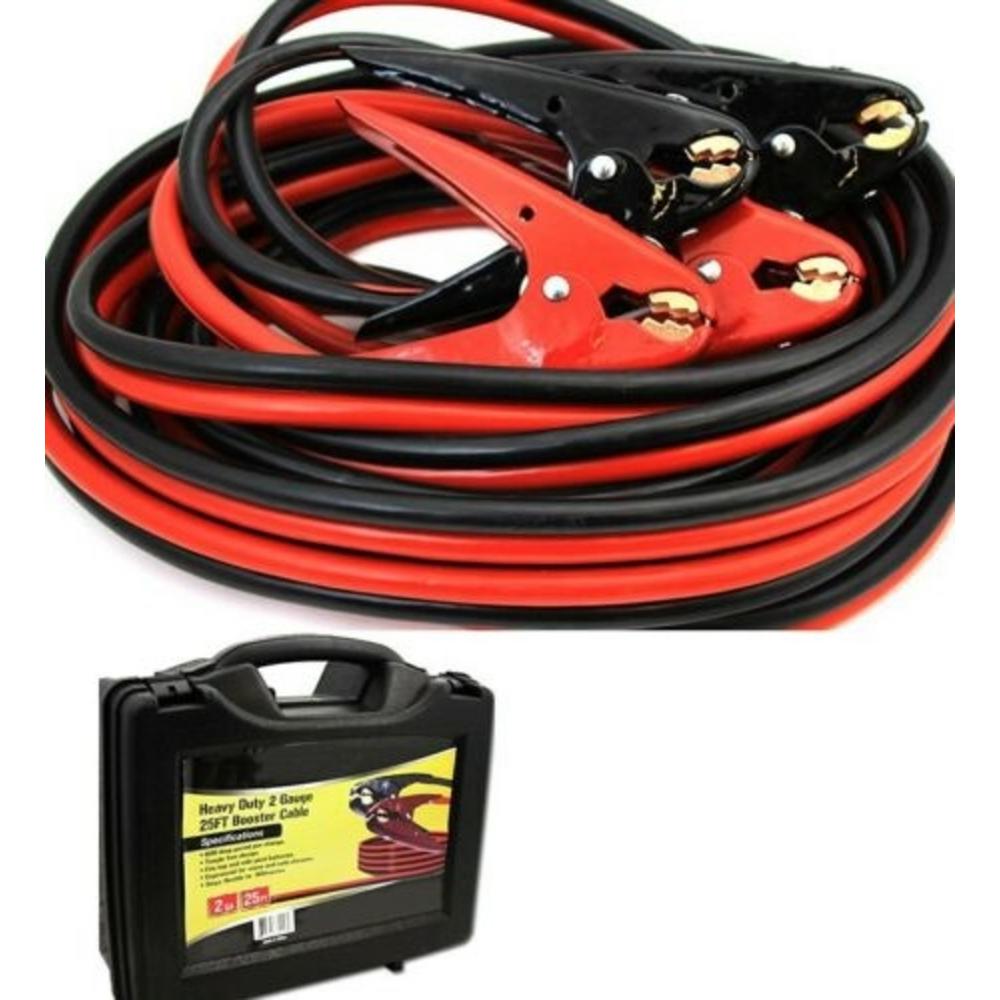 25 Ft 4 Gauge Battery Jumper Heavy Duty Powered Booster Cable Emergency Car