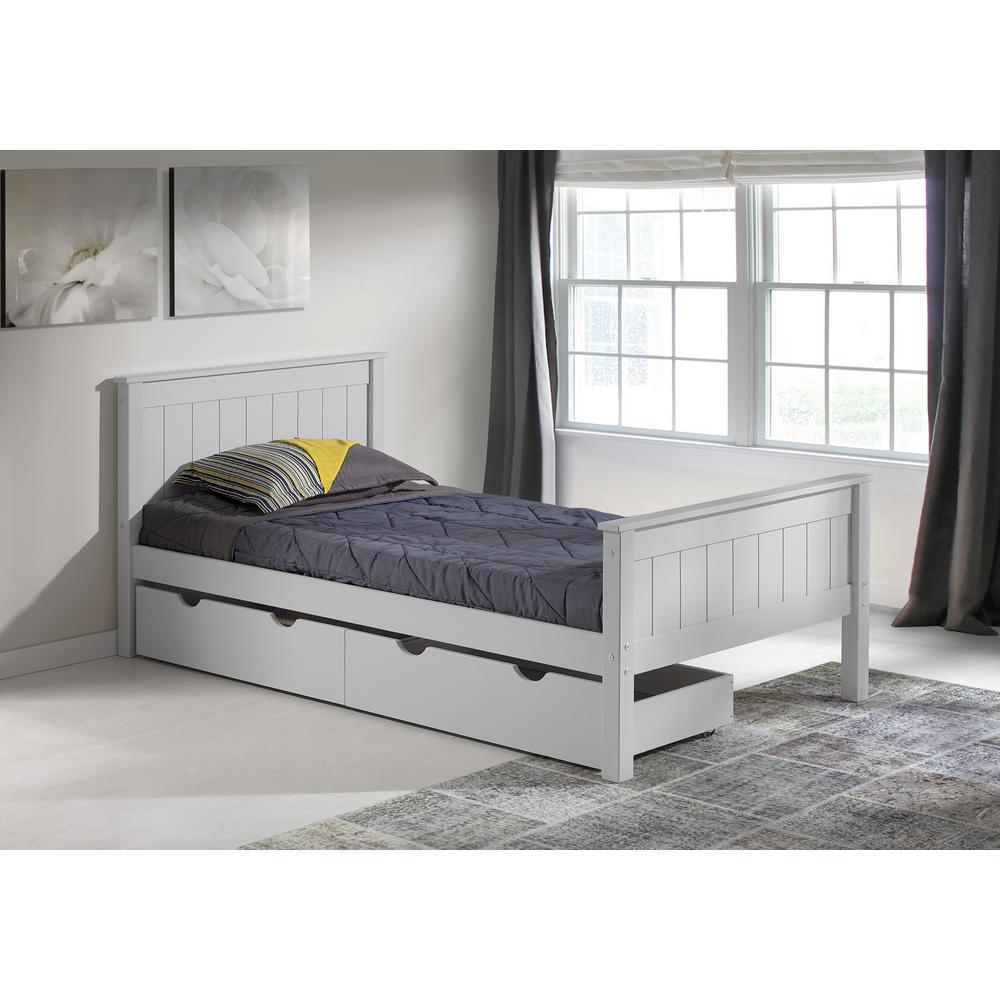 Alaterre Furniture Harmony Dove Gray Twin Bed With Storage Drawers