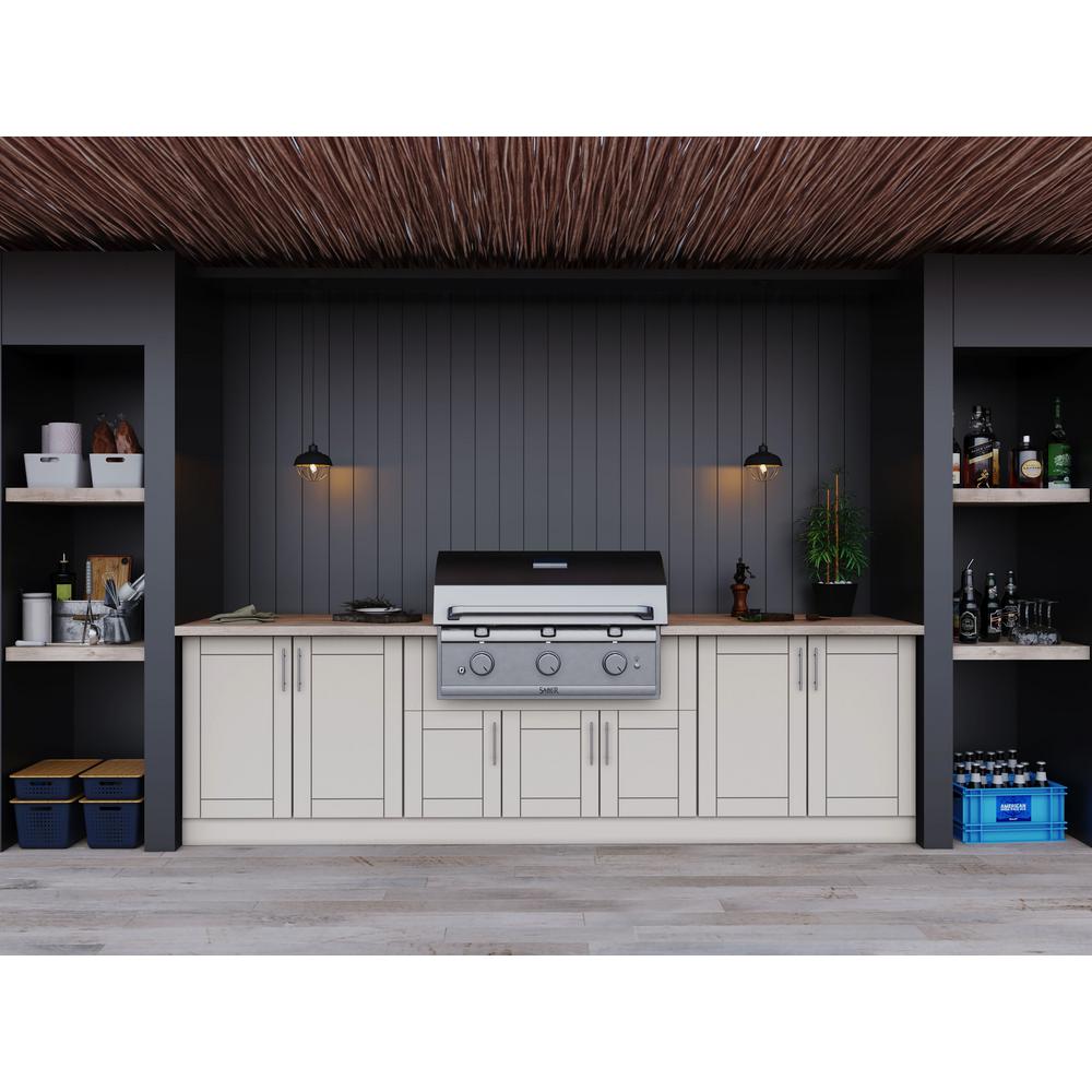 WeatherStrong Sanibel Shoreline Gray 17 Piece 12125 In X 345 In X 28 In Outdoor Kitchen Cabinet Set WSE120WM SSG The Home Depot