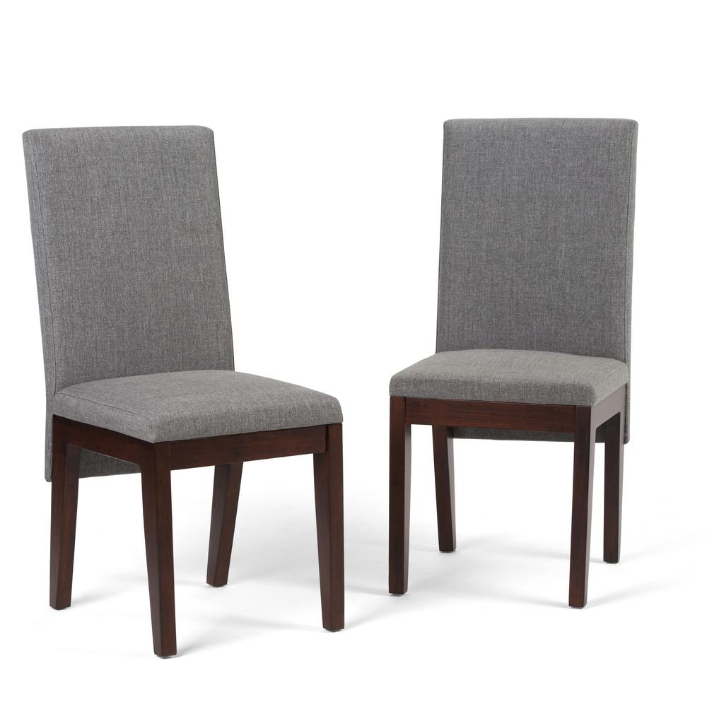 Simpli Home Jennings Contemporary Dining Chair Set Of 2 In Grey Jennings Contemporary Dining Chair Set Of 2 In Grey Linen Look Fabric