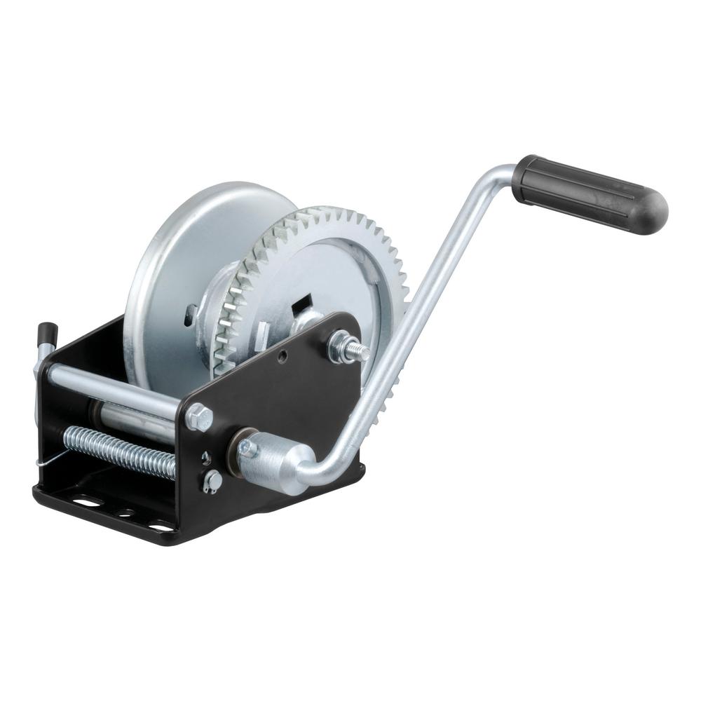 Capacity CURT 29429 Manual Hand Crank Boat Trailer Winch 2,100 lbs