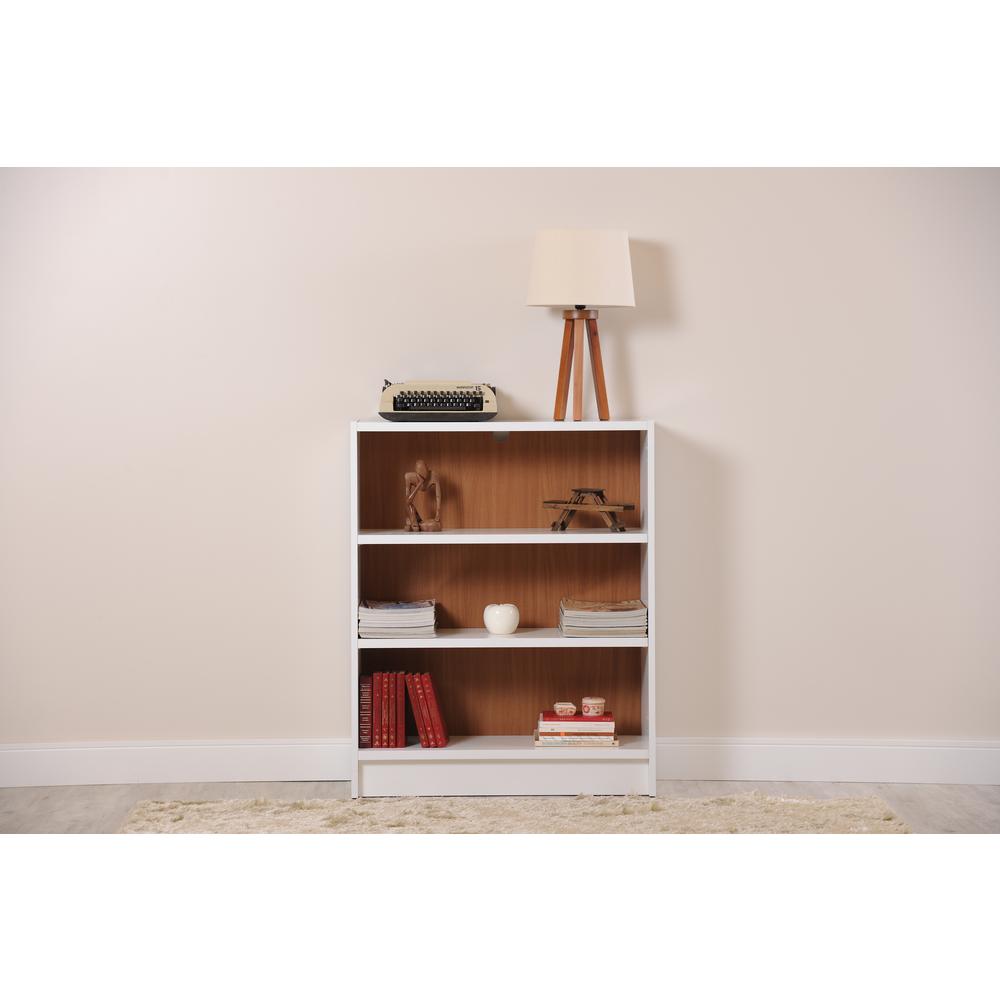 Greenwich White Matte And Maple Cream 3 Shelf Wide Grande 1 0 Bookcase