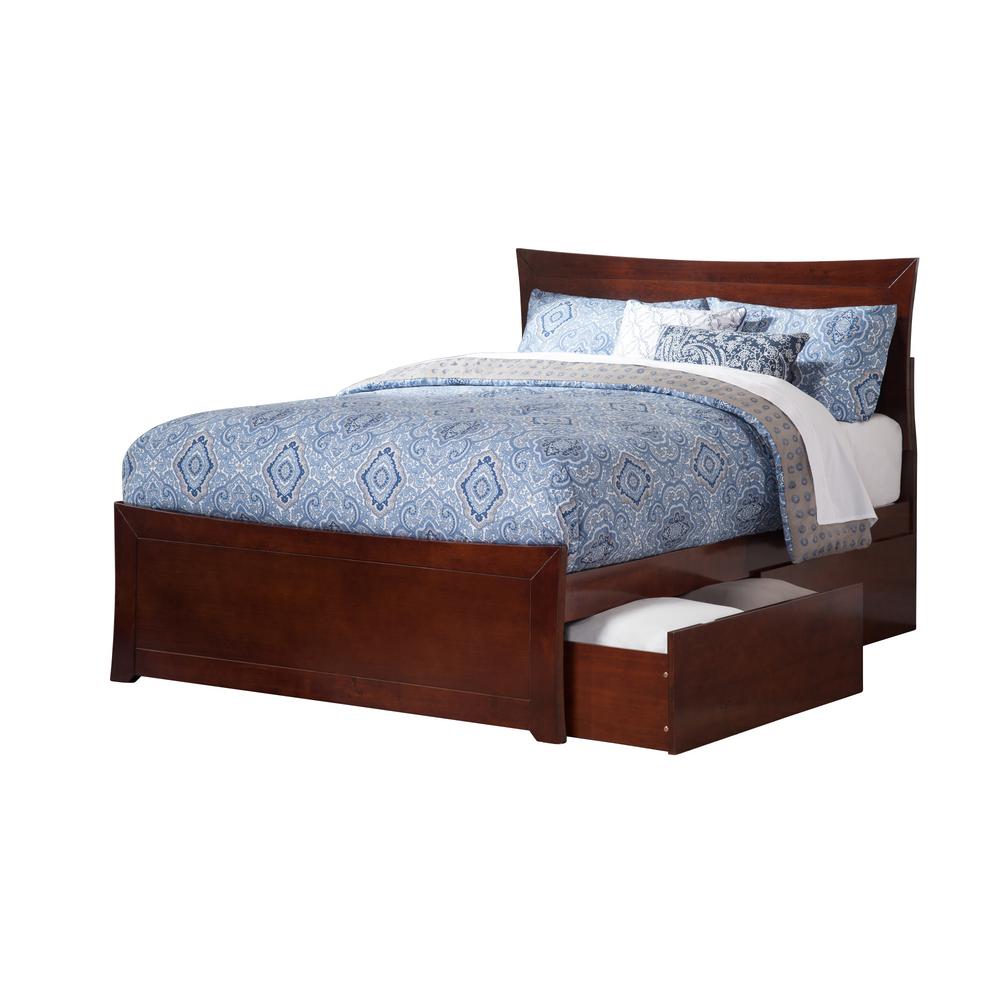 Atlantic Furniture Metro Walnut Queen Platform Bed With Matching