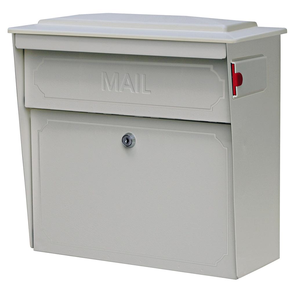 Mail Boss Townhouse Locking Wall Mount Mailbox With High Security Patented Lock White