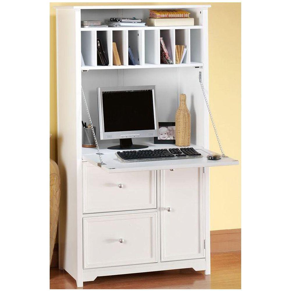  Home  Decorators  Collection Oxford  White Secretary Desk  