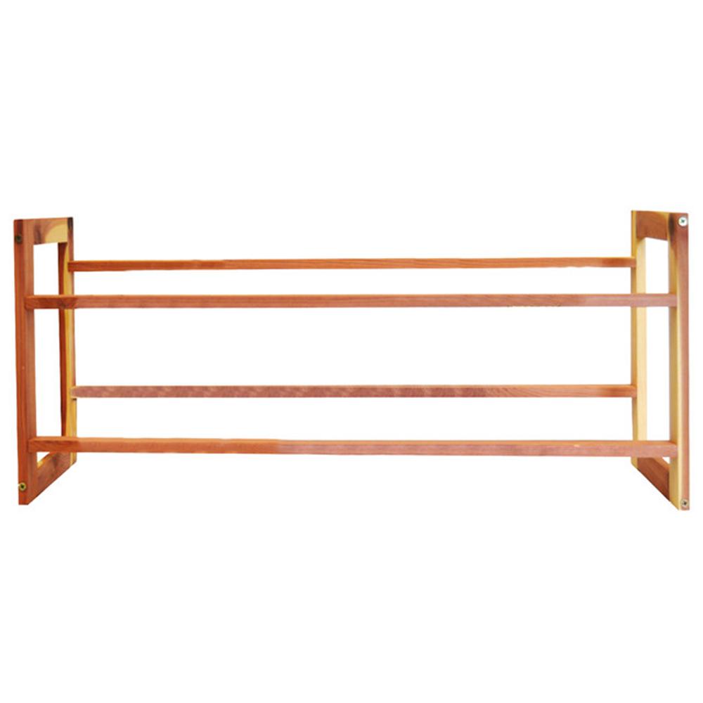 Cedar Green 28 In W X 12 In H X 7 In D Aromatic Cedar 2 Tier Stackable Shoe Rack A120 The Home Depot