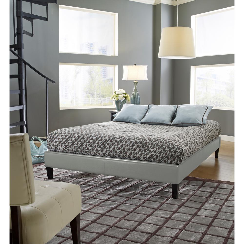 Rest Rite Harrison Queen Metal Platform Bed Hdbharrisqn The Home Depot Charleston Gray Queen Upholstered Platform Bed
