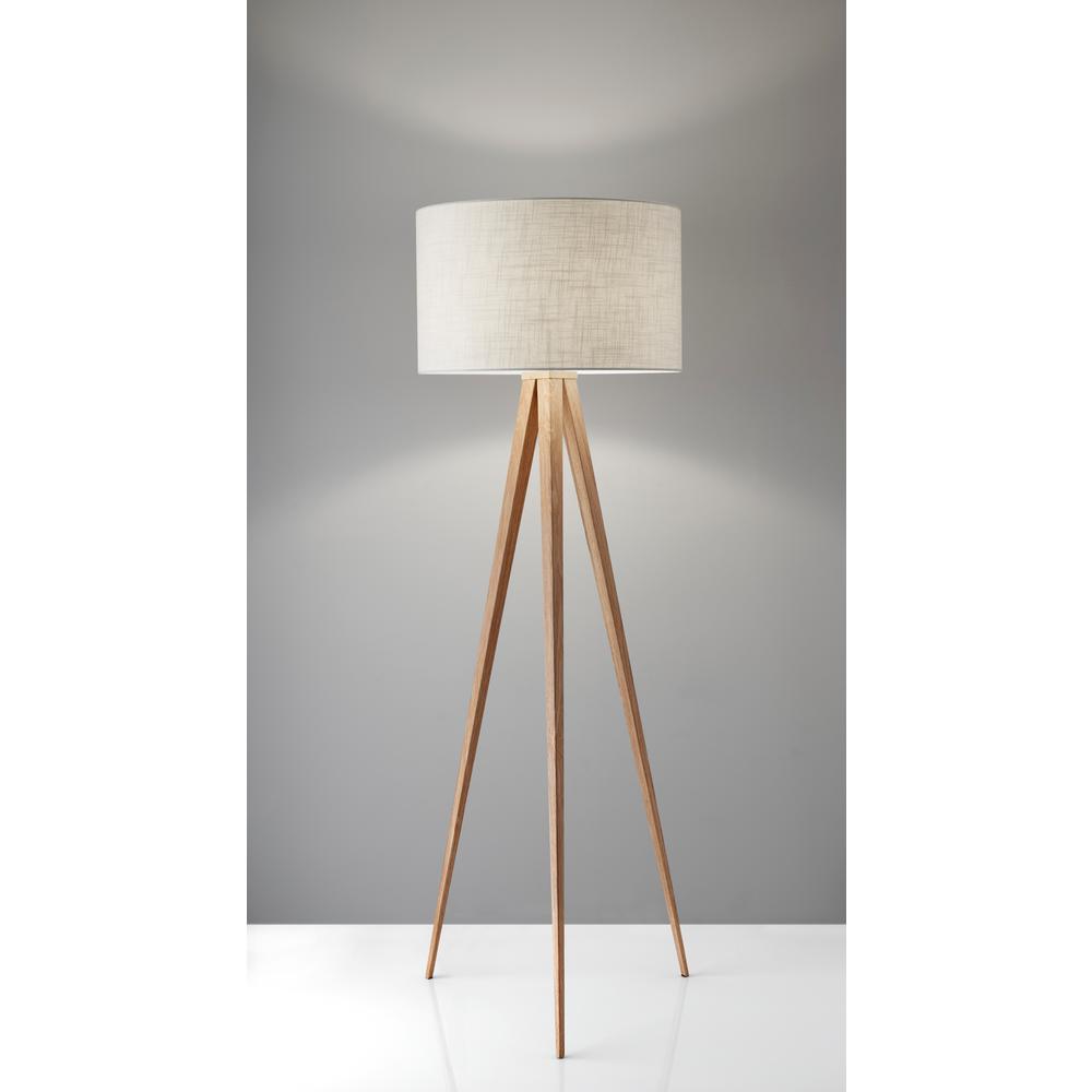 natural wood floor lamp