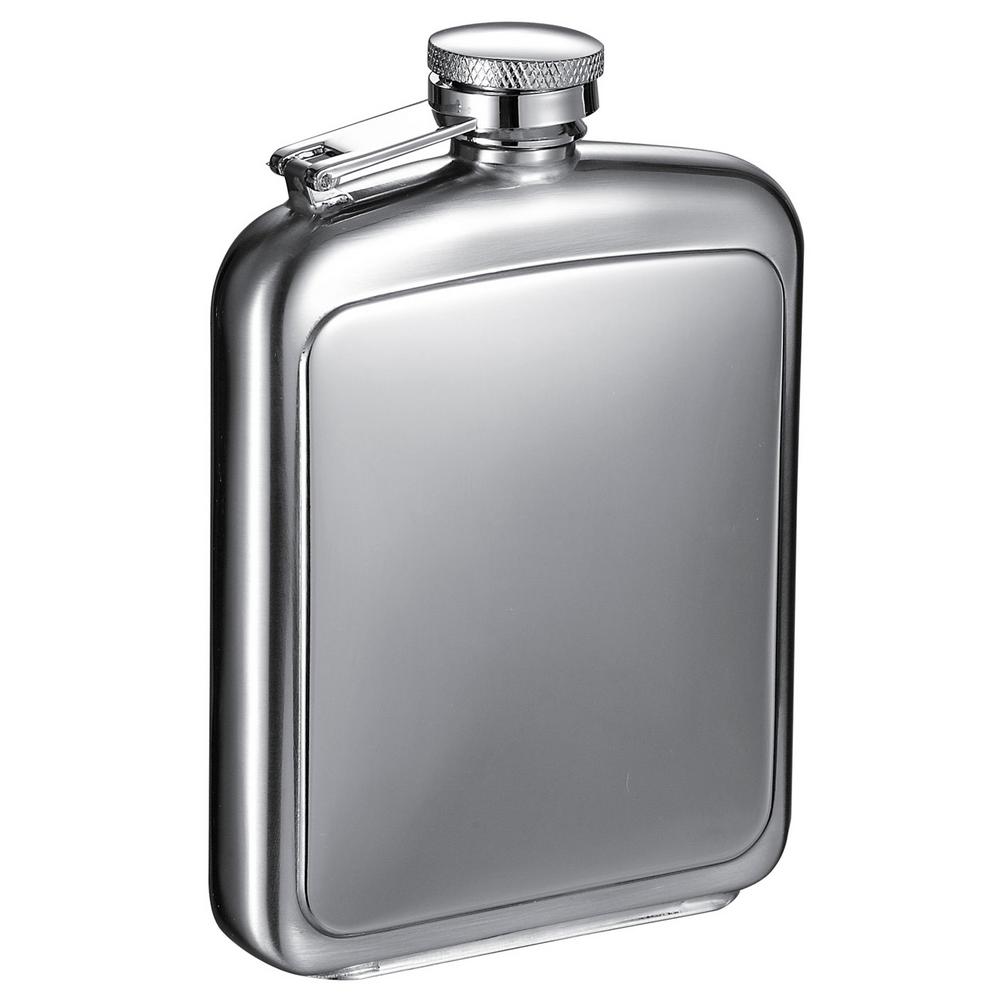 Visol Vitak Polished and Brushed Metal 8 oz. Liquor FlaskVF6021 The