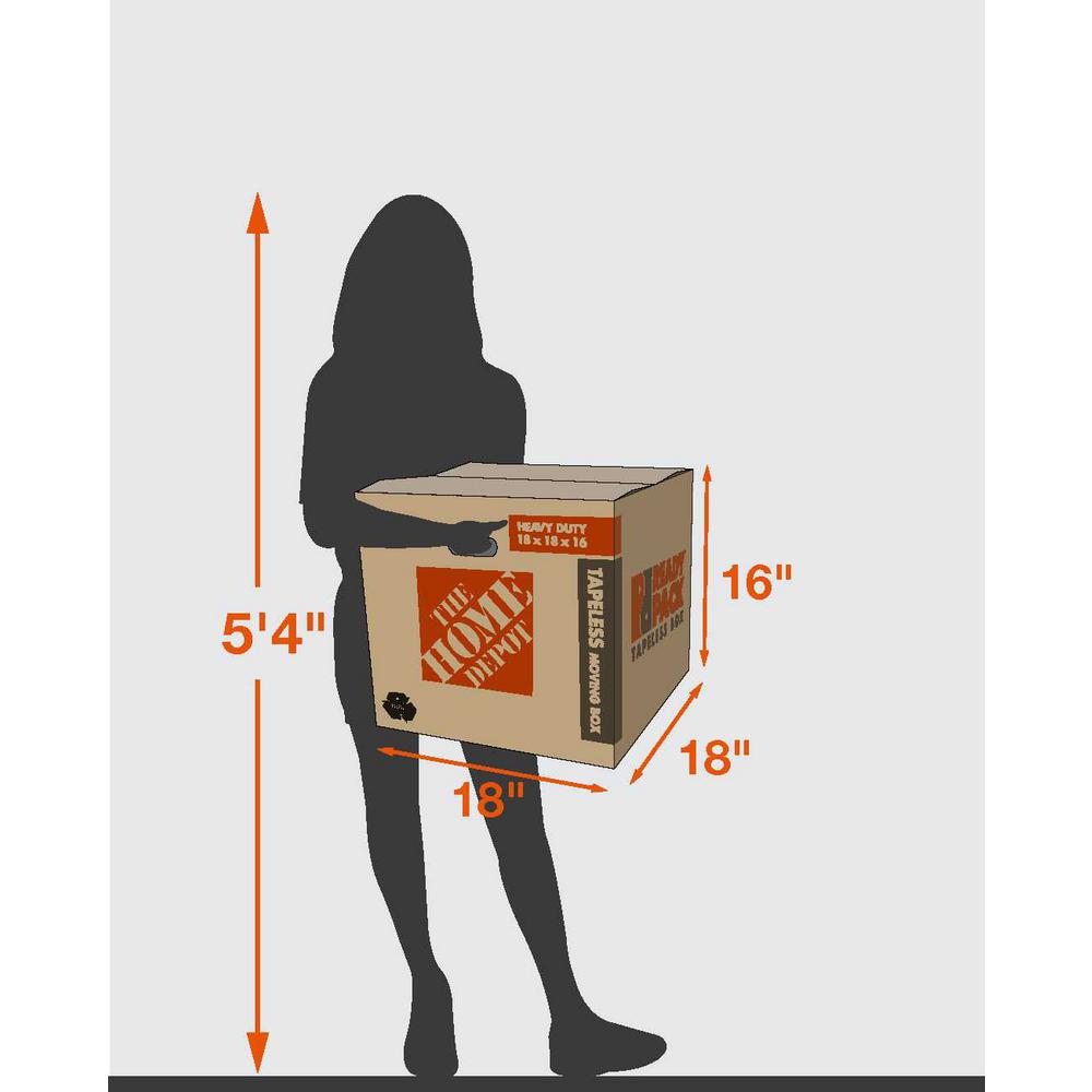 The Home Depot 22 In L X 16 In W X 15 In D Heavy Duty Ready Pack Medium Moving Box With Handles 10 Pack Rdypck10 The Home Depot