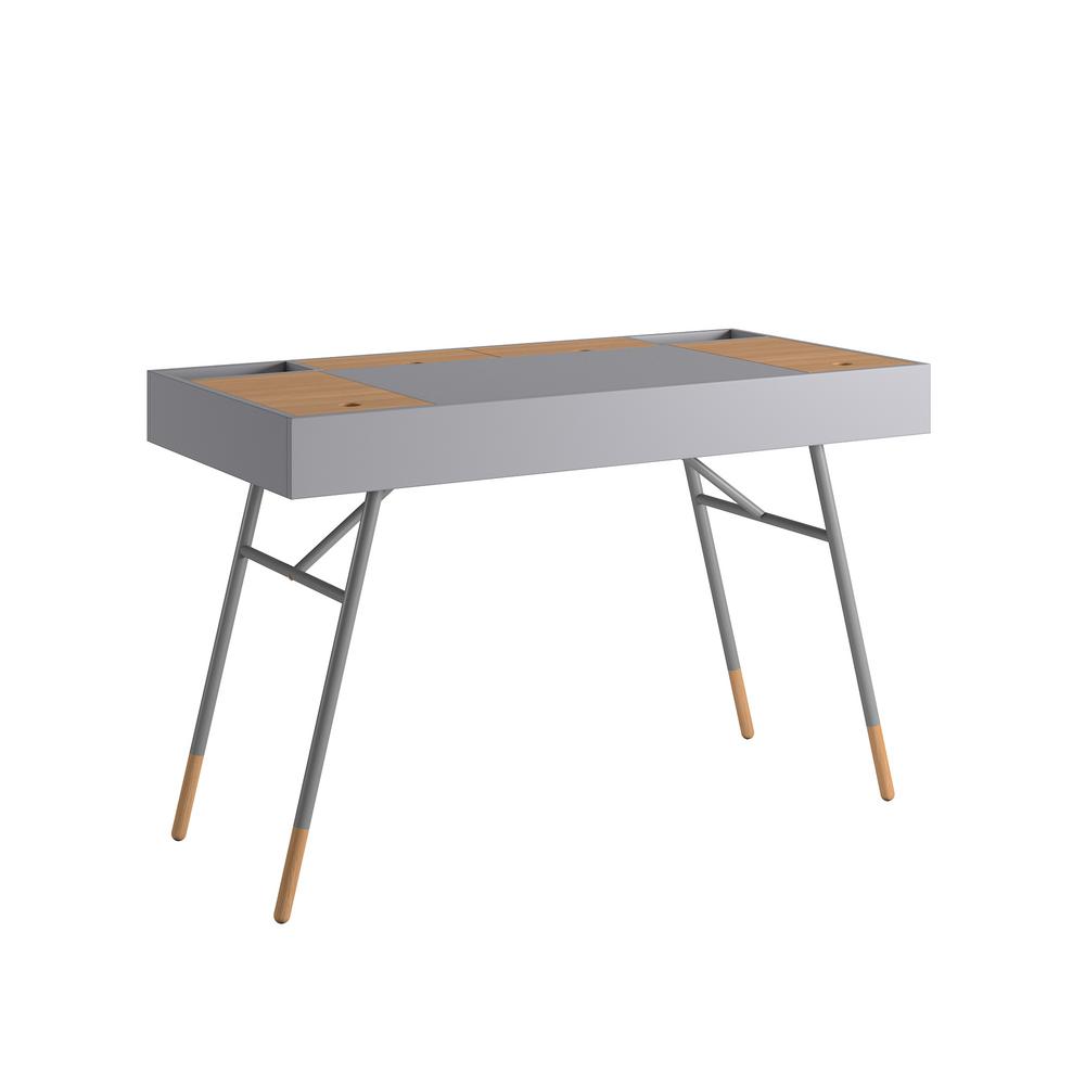 Homesullivan Marlowe Flip Compartment Grey Writing Desk With Built Homesullivan Marlowe Flip Compartment Grey Writing Desk With Built In S