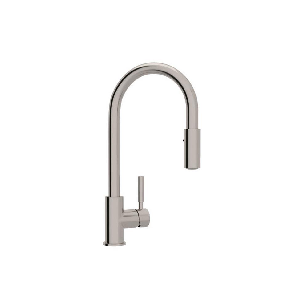 Rohl Modern Lux Single Handle Pull Down Sprayer Kitchen Faucet In Stainless Steel R7520ss The Home Depot