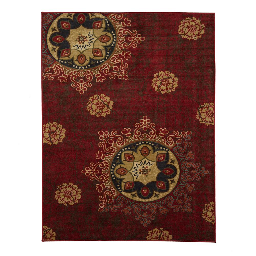 Ottomanson Studio Collection Medallion Design Red 5 Ft X 6 Ottomanson Studio Collection Medallion Design Red 5 Ft X 6 Non Skid