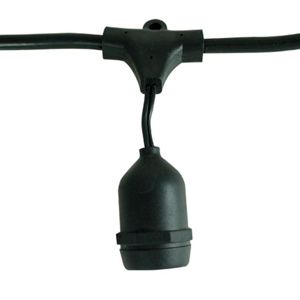 E26 String Lights Outdoor Lighting The Home Depot 48 Ft 15 Socket Cord E26 String Light Set