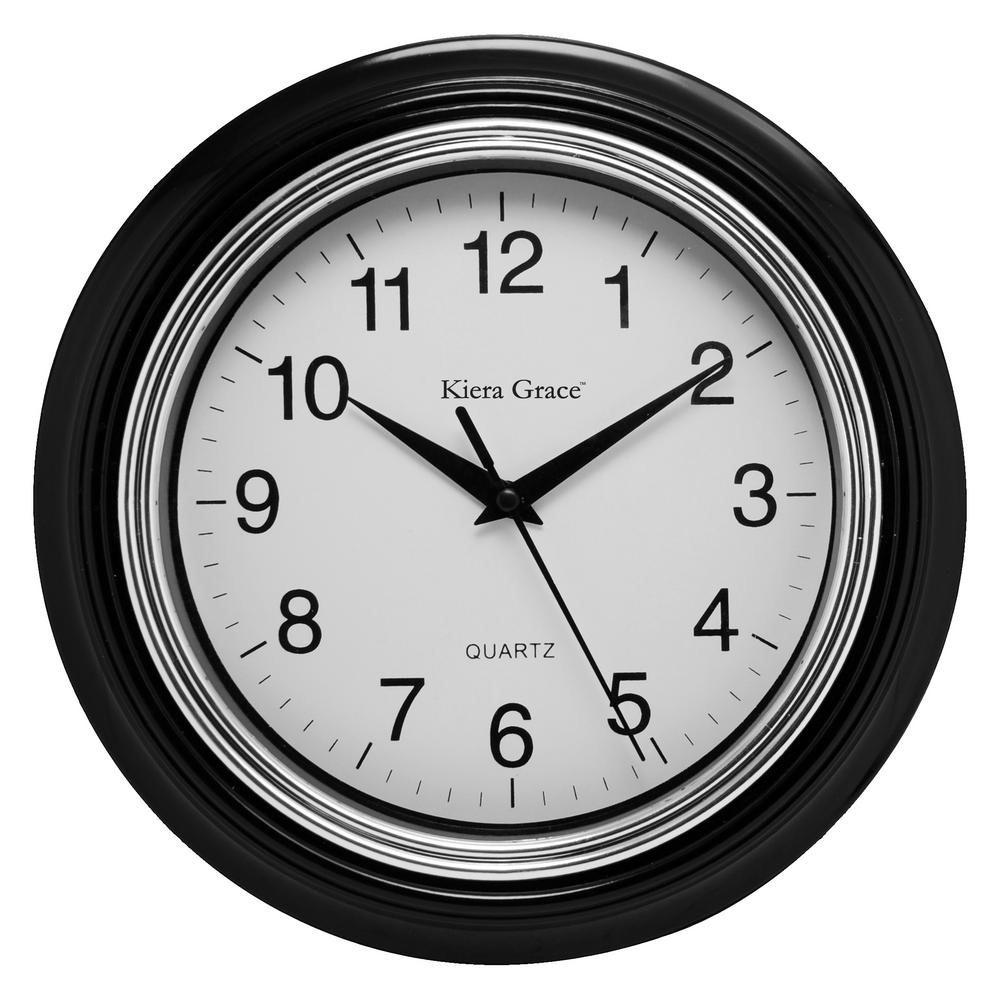 6 Pack Aster Round Wall Clock 10 In 1 5 D Black