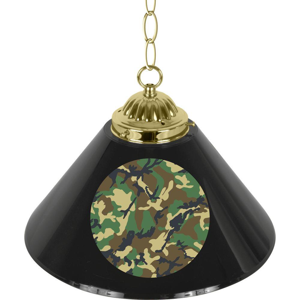 Trademark Hunt Camo 14 In Single Shade Black And Br Hanging Lamp Single Shade Black And Br Hanging Lamp