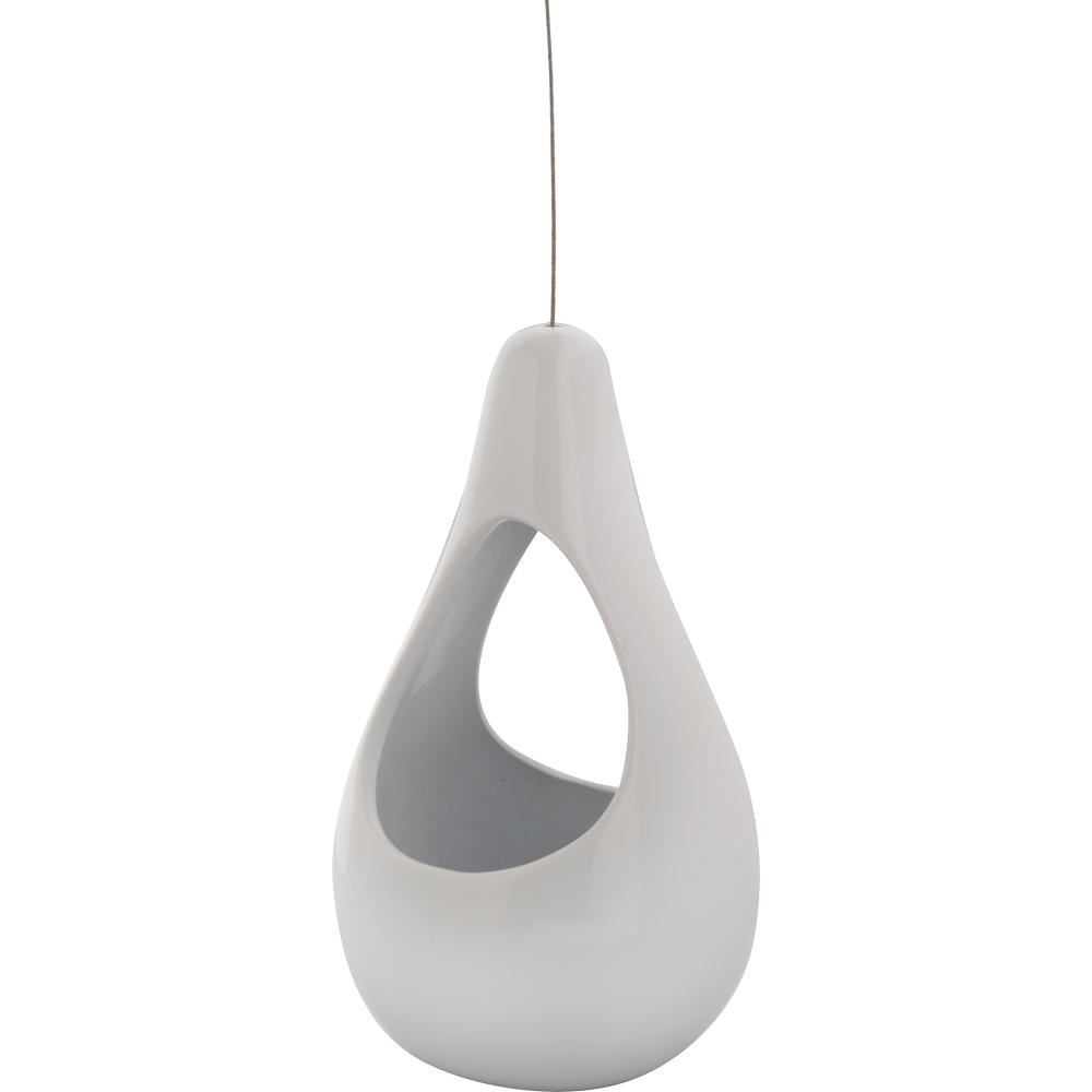 Pride Garden Products Live Green Nidos 4 In White Ceramic Hanging Tall Pear Planter