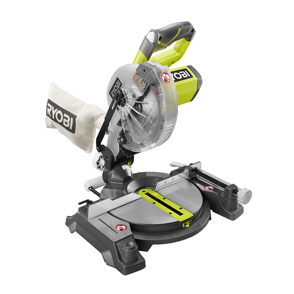 Ryobi 18-Volt ONE+ Cordless 7-1/4 in. Miter Saw (Tool Only) with Blade ...