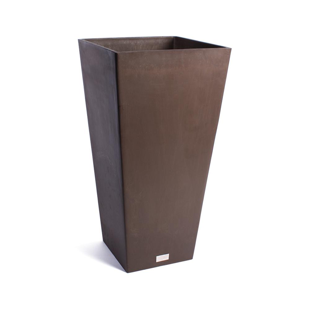 Veradek Midland 28 In Espresso Plastic Tall Square Planter Mv28e The Home Depot