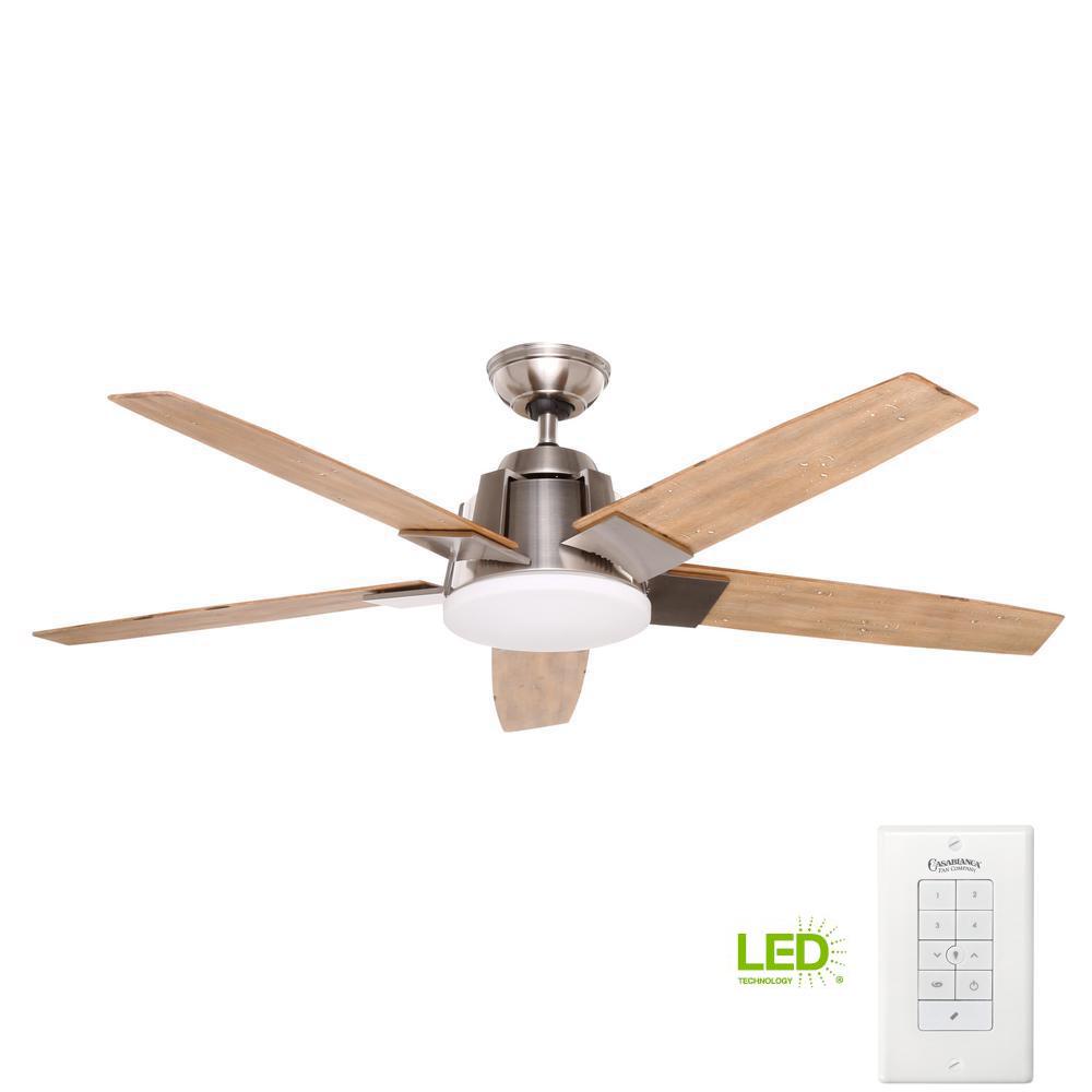 Casablanca Zudio 56 in. Indoor Brushed Nickel Ceiling Fan with Universal Wall Control59109