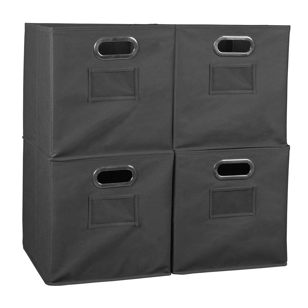 Regency Cheer 12 In D X 12 In W X 12 In H Grey Folding Fabric Bin   Grey Regency Bins Baskets Hdchtote4pkgy 64 1000 