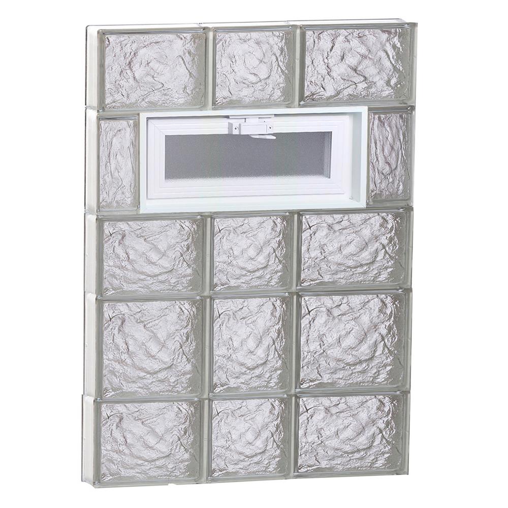 Clearly Secure 21.25 in. x 32.75 in. x 3.125 in. Frameless Ice Pattern