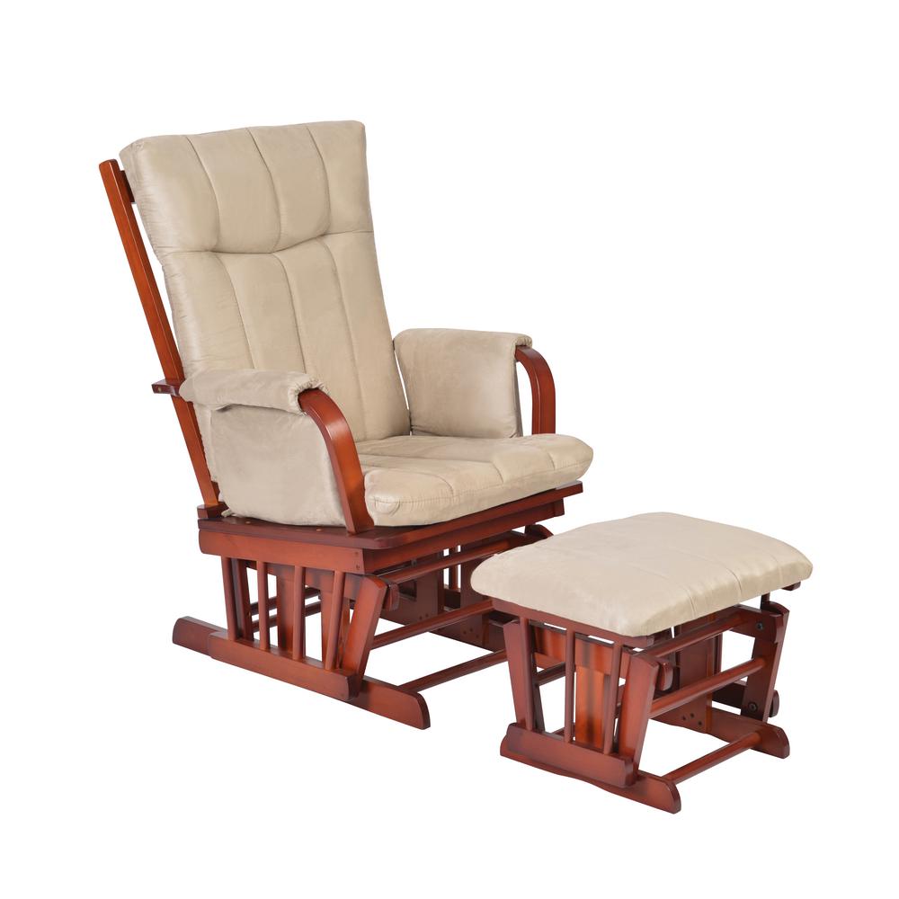 artiva home deluxe mocha microfiber cushion glider chair and ottoman  setaf20203bg  the home depot