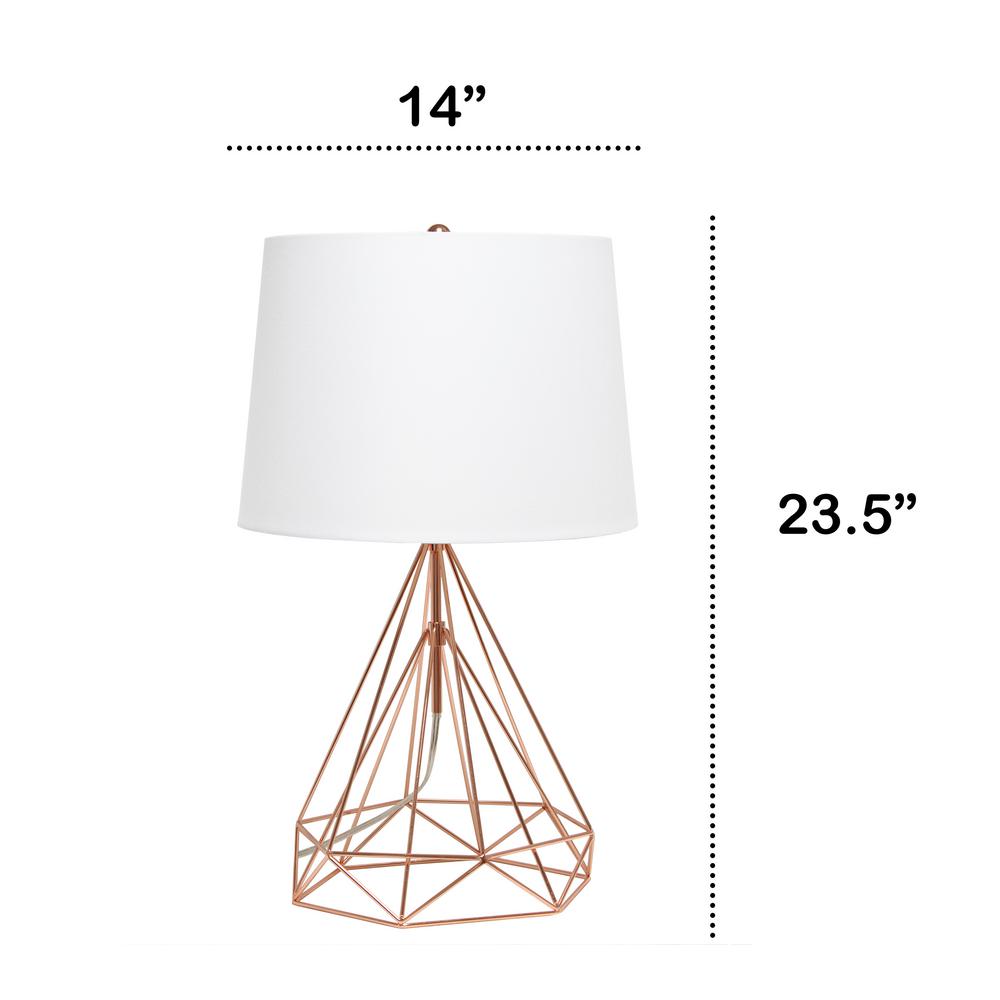 rose gold geometric table lamp