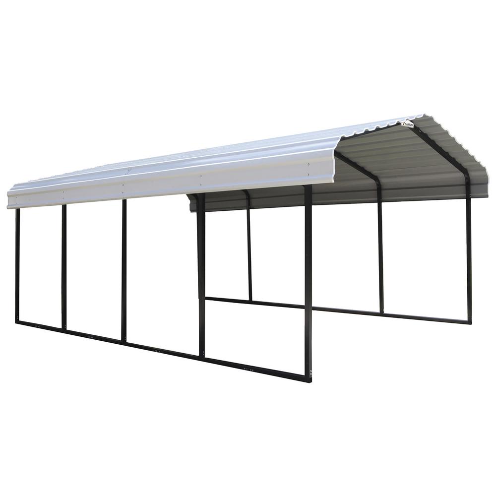 Arrow 12 ft. x 20 ft. x 7 ft. White Roof Steel Carport ...