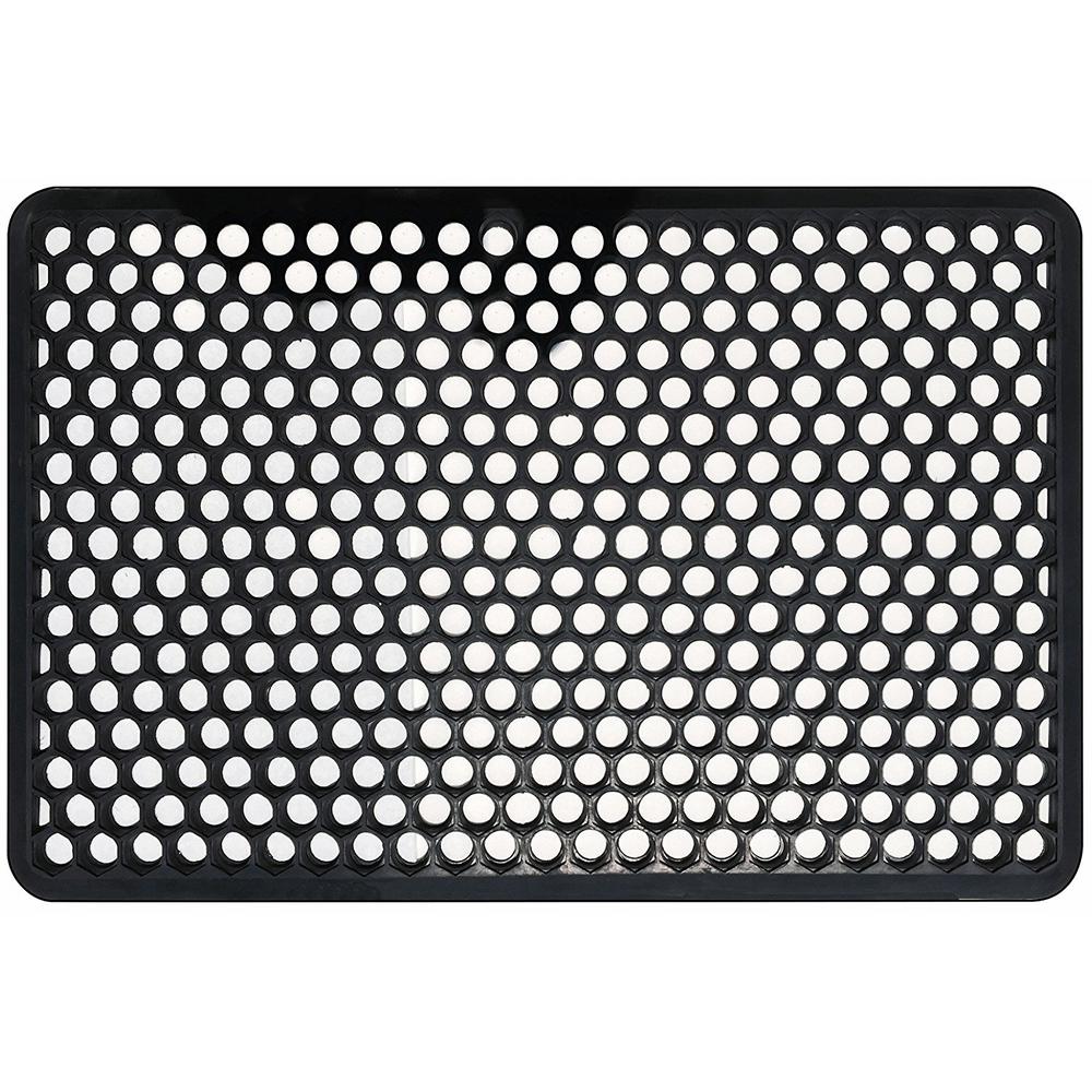 Shepherd 22 in. x 34 in. Indoor/Outdoor Recycled Black Rubber Floor Mat
