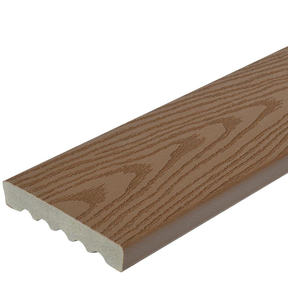 Veranda 1 in. x 5-1/4 in. x 16 ft. Brown Square Edge Capped ...