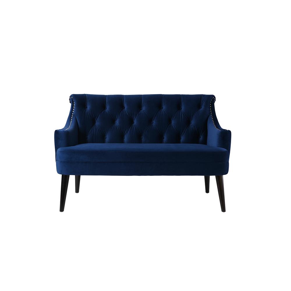 Jennifer Taylor Stella Navy Blue Tufted Settee 61120 859 The