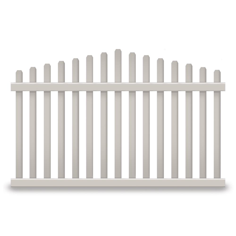 Weatherables Sanibel 4 ft. H x 6 ft. W Tan Vinyl Picket Fence Panel