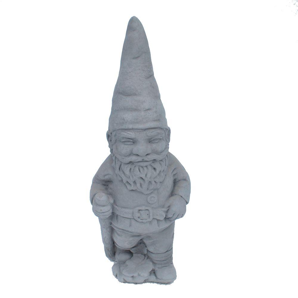 Cast Stone Hiking Gnome Garden Statue Weathered Bronze Gngh Wb