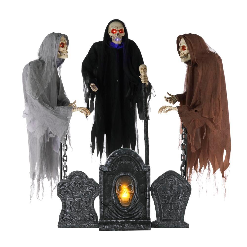 Home Accents Holiday 6 ft. Set of 3 Animated LED Floating Reapers