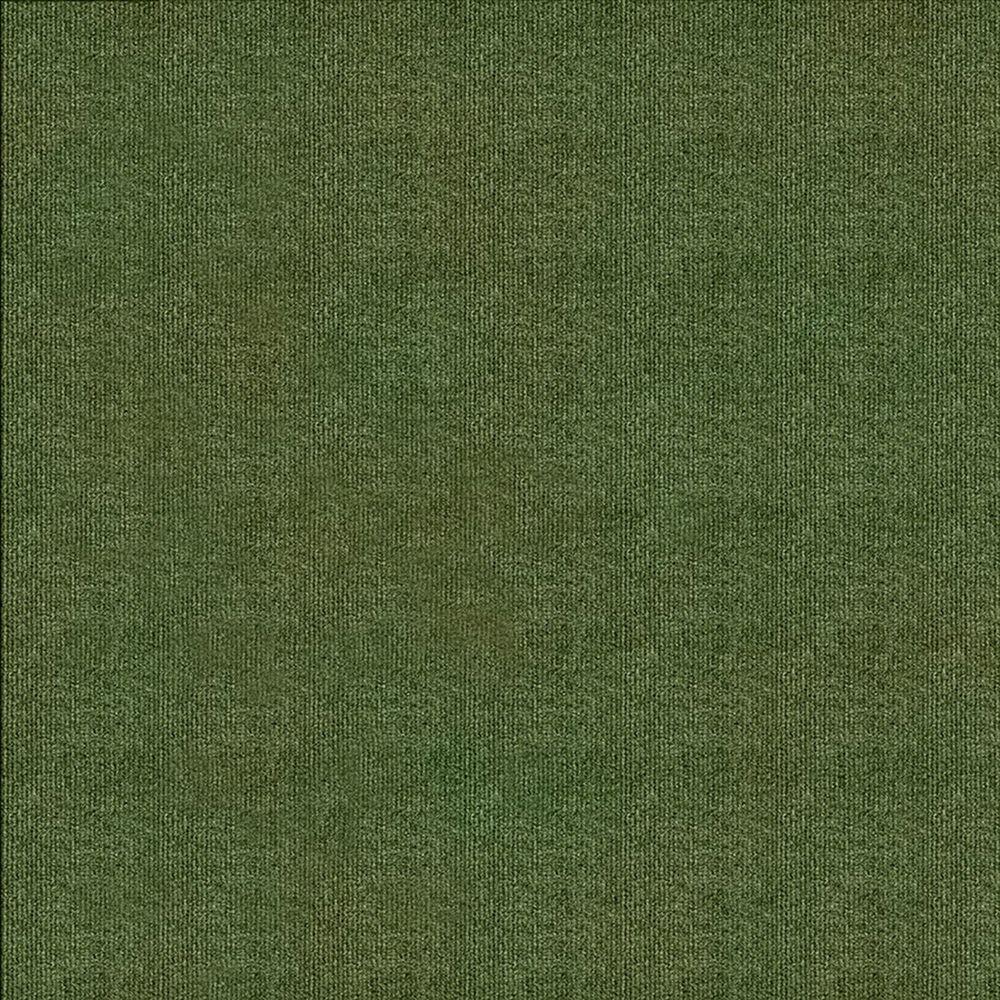 First Impressions Olive Ribbed Texture 24 in. x 24 in. Carpet Tile (15