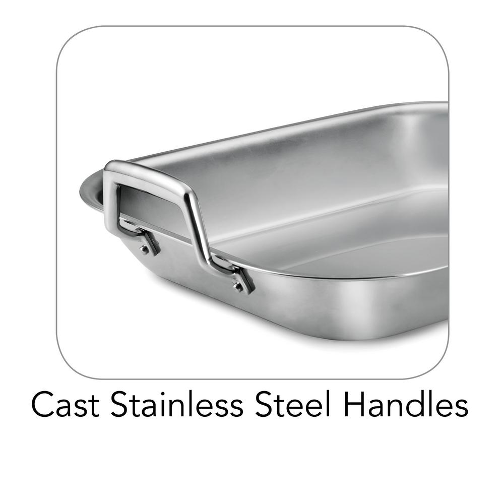 Tramontina Gourmet Prima 7 Qt. Stainless Steel Roasting Pan with Basting Rack 80203/009DS The