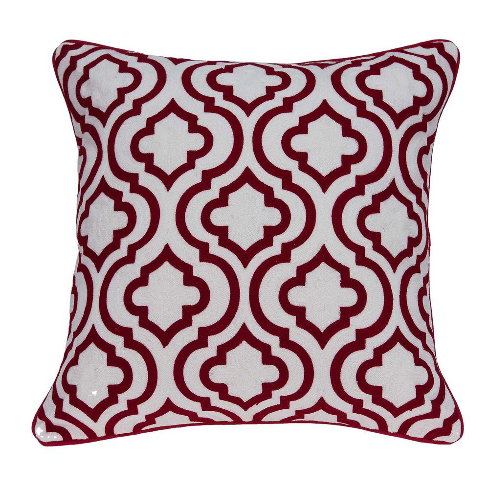 Homeroots Jordan 20 In Red Print Throw Pillow Cover 334312 The