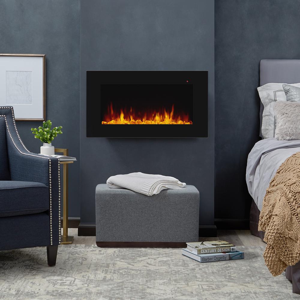 Real Flame Corretto 40 In Wall Mount Electric Fireplace In Black