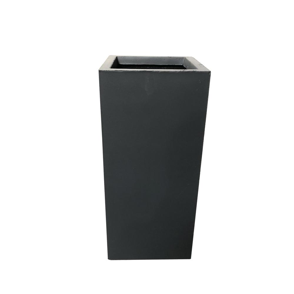 Kante 24 In Tall Charcoal Lightweight Concrete Rectangle Modern Outdoor Planter Rf0002b C60121 The Home Depot