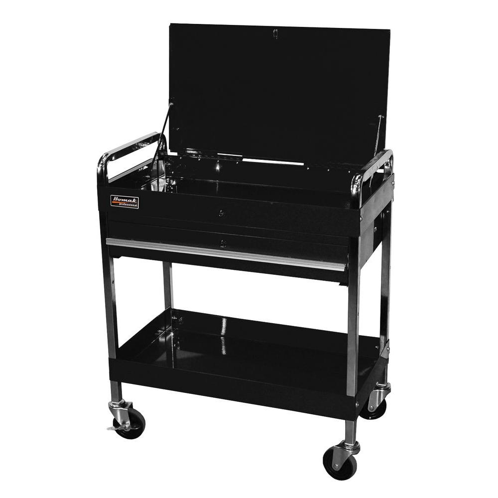 Homak Professional 32 In 1 Drawer Service Utility Cart In Black