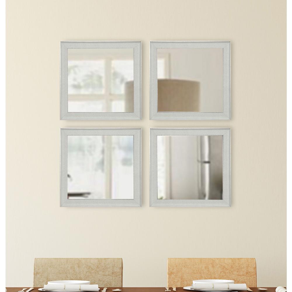 15 5 In X Vintage White Square Mirrors Set Of 4 S056s Vintage White Square Mirrors Set Of 4