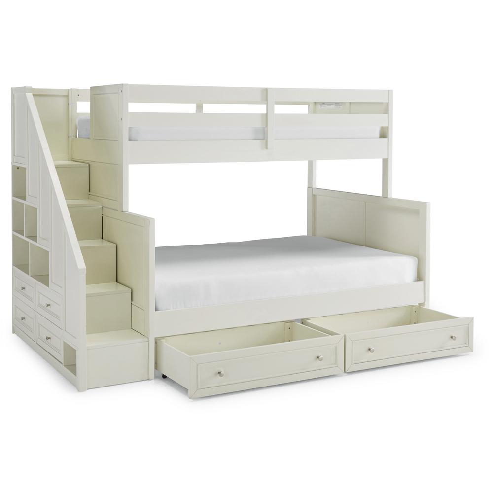 twin bed with stairs and storage