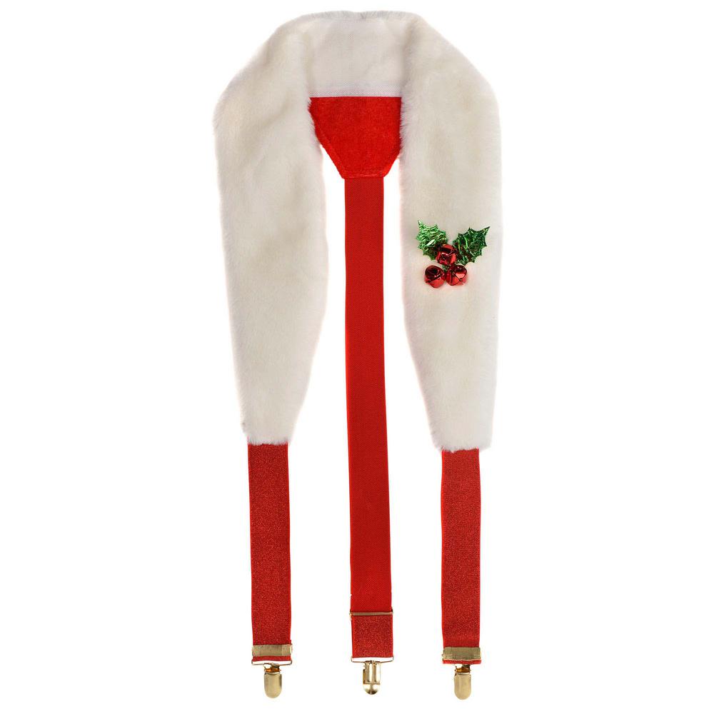 Amscan Santa Christmas Suspenders with White Plush Collar (2Pack