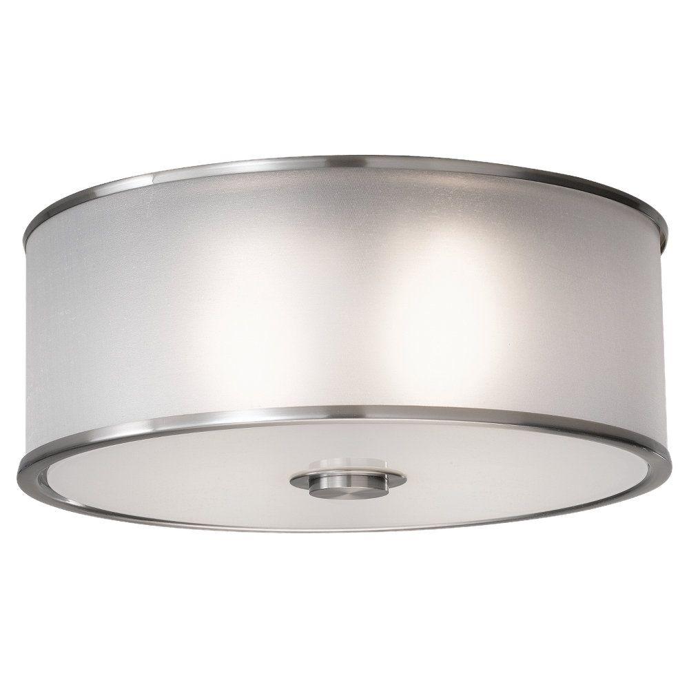Feiss Casual Luxury 2 Light Brushed Steel Indoor Flushmount Fm291bs Feiss Casual Luxury 2 Light Brushed Steel Indoor Flushmount