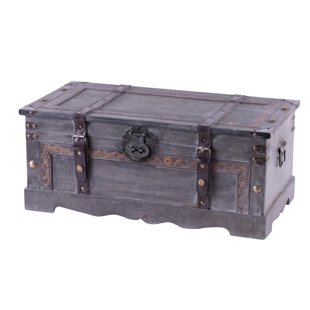 Wood Storage Trunks Storage Organization The Home Depot